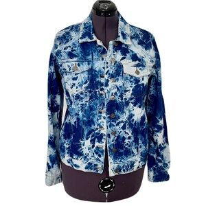 Helium Acid Tie-Dyed 100% Cotton Denim Jacket, Size M